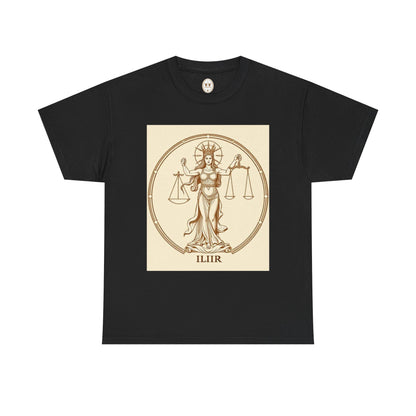 Unisex Heavy Cotton T-Shirt, Libra Goddess, Zodiac Design