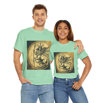 Unisex Heavy Cotton T-Shirt, Animal Angel v1, Virgo Zodiac Design