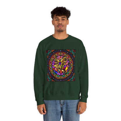 Unisex Heavy Blend™ Crewneck Sweatshirt, Glass 1, Taurus Zodiac Design