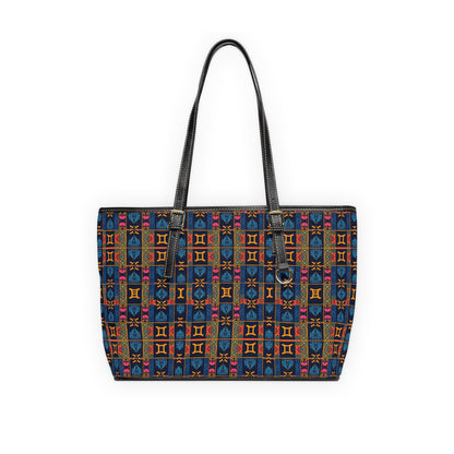 Leather Shoulder Bag, Gemini, Zodiac, Shapes Pattern