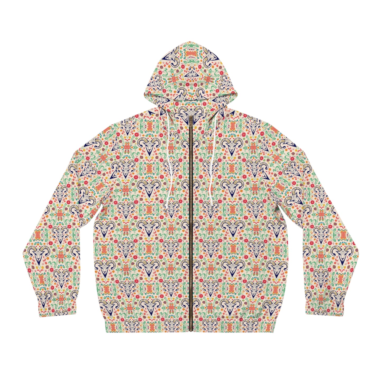 Full-Zip Hoodie (AOP), Aries, Zodiac v4, Pattern
