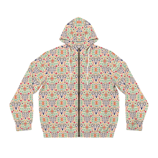 Full-Zip Hoodie (AOP), Aries, Zodiac v4, Pattern