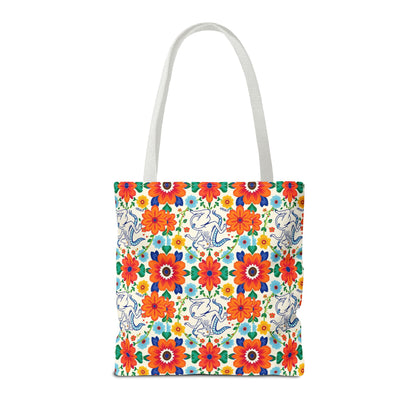 Tote Bag (AOP), Virgo, Zodiac v1, Flower Pattern