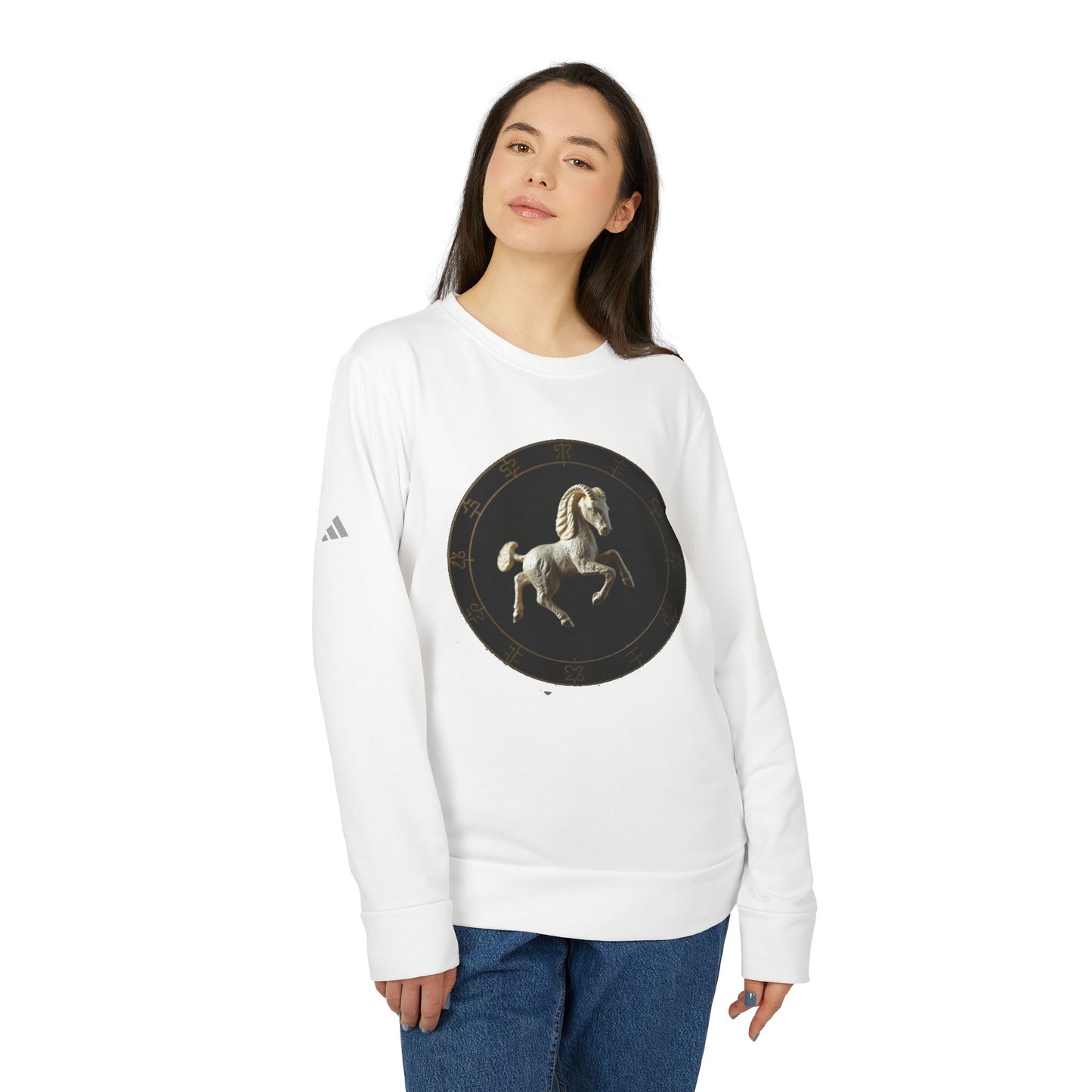 Adidas, Unisex Fleece Crewneck Sweatshirt, Capricorn, Space Animal, Zodiac
