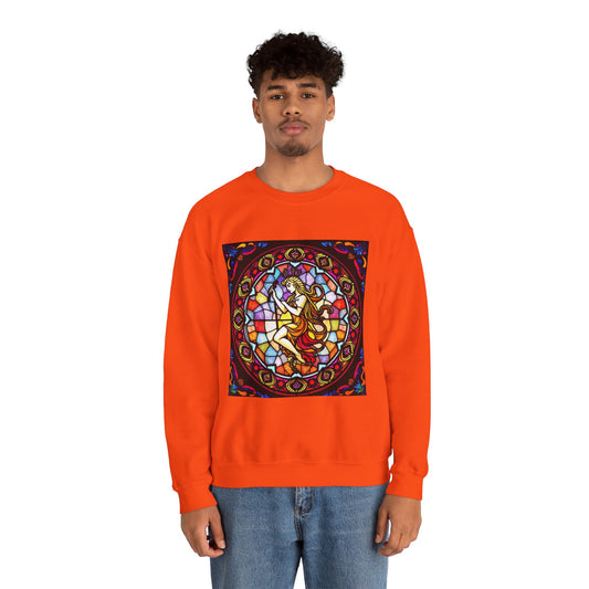Unisex Heavy Blend™ Crewneck Sweatshirt, Glass, Virgo Zodiac Design