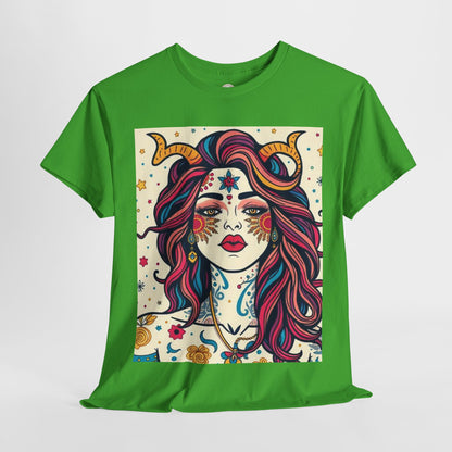 Unisex Heavy Cotton T-Shirt, Virgo, Zodiac v3, Sexy Art