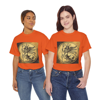 Unisex Heavy Cotton T-Shirt, Angel Animal, Virgo Zodiac Design
