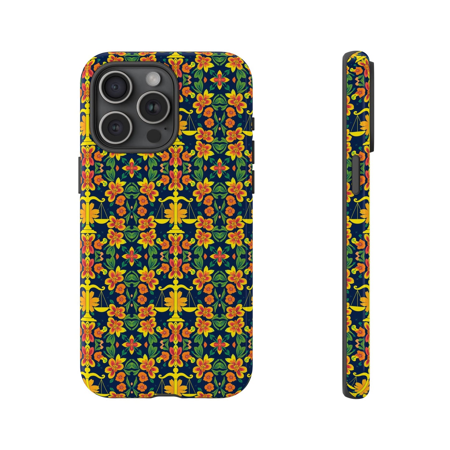 Tough Cases, Libra, Zodiac v3, Flower Pattern