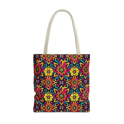 Tote Bag, (AOP), Capricorn, Zodiac, Flower Pattern
