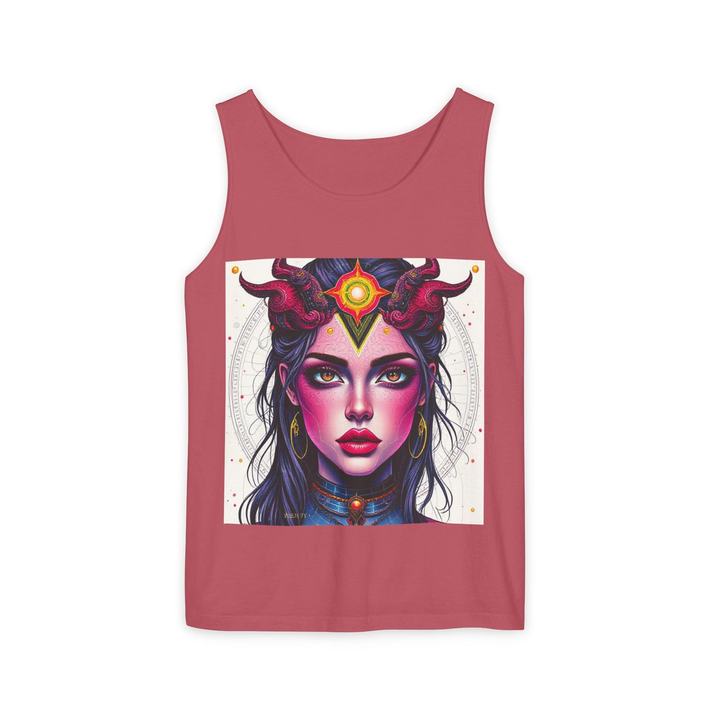 Unisex Garment-Dyed, Tank Top, Virgo Design, Pop Art, 100% US cotton