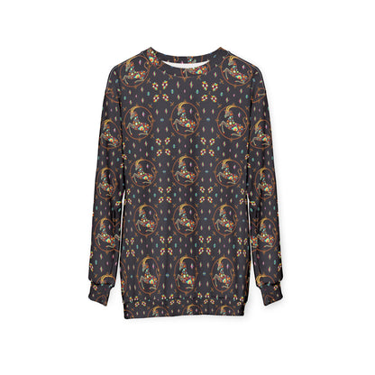 Unisex Sweatshirt (AOP), Capricorn, Zodiac v4, Jewel Pattern