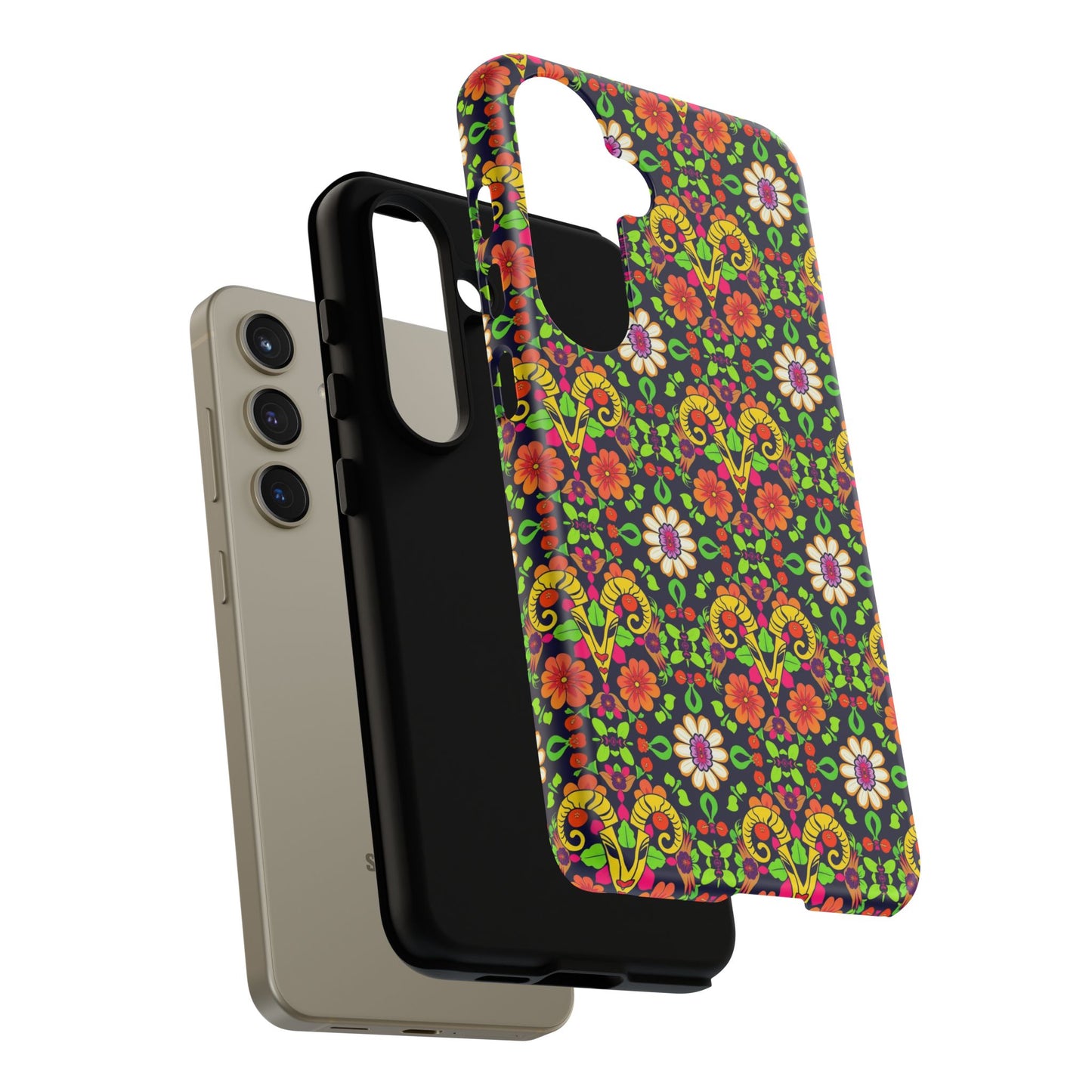 Tough Cases, Aries, Zodiac v4, Flower Pattern