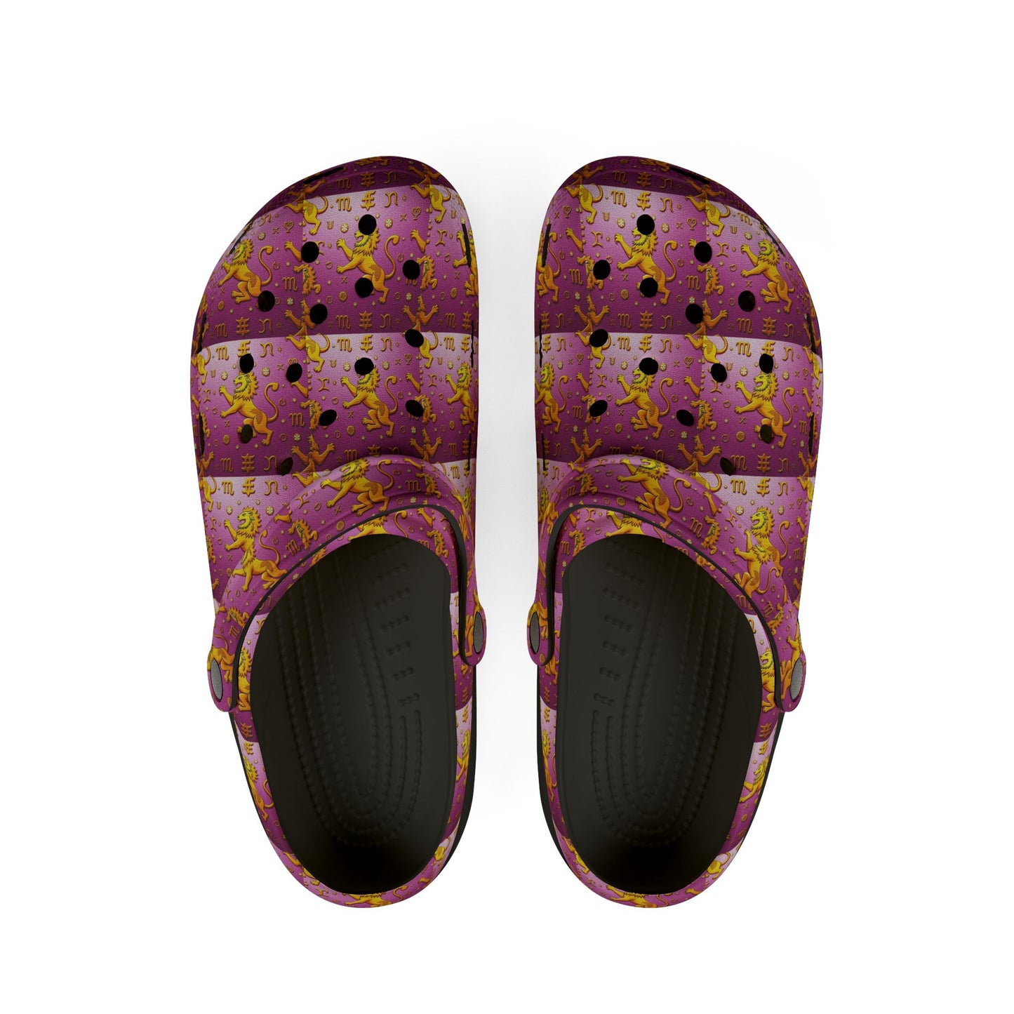EVA Foam Rubber Shoes, (AOP), Leo, Zodiac v2, Pattern