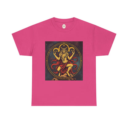 Unisex Heavy Cotton T-Shirt, Aries God 2v, Zodiac Design