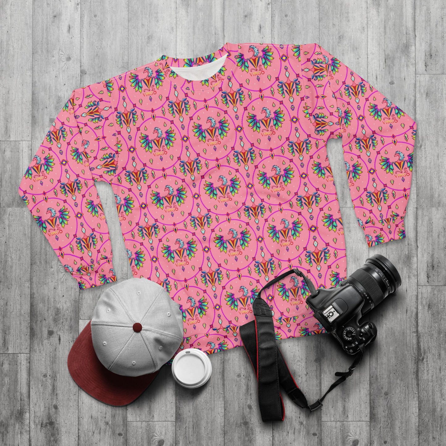 Unisex Sweatshirt (AOP), Virgo, Zodiac v2, Jewel Pattern