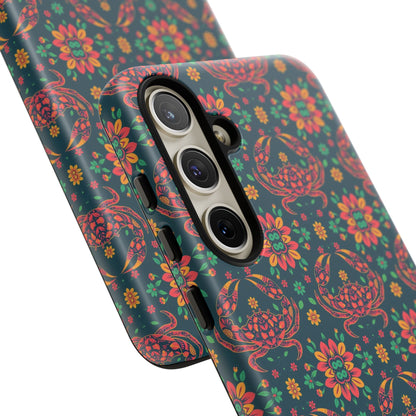 Tough Cases, Cancer, Zodiac v4, Flower Pattern