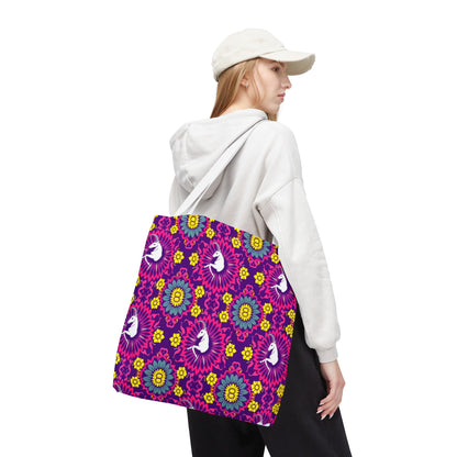 Tote Bag, (AOP), Capricorn, Zodiac v5, Flower Pattern
