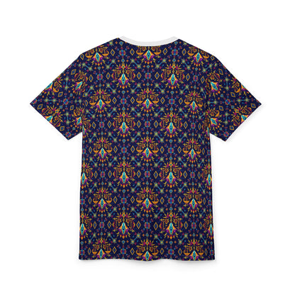 Unisex Cut & Sew T-Shirt, (AOP), Libra, Zodiac v3, Jewels Pattern