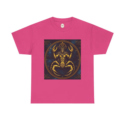 Unisex Heavy Cotton T-Shirt, Scorpion King 1v, Cancer Zodiac Design