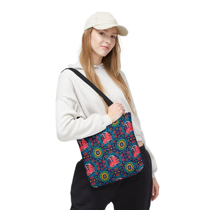 Tote Bag (AOP), Capricorn, Zodiac v1, Flower Pattern