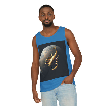 Unisex Garment-Dyed, Tank Top, Scorpio Design, Planet Symbol v1, 100% US cotton