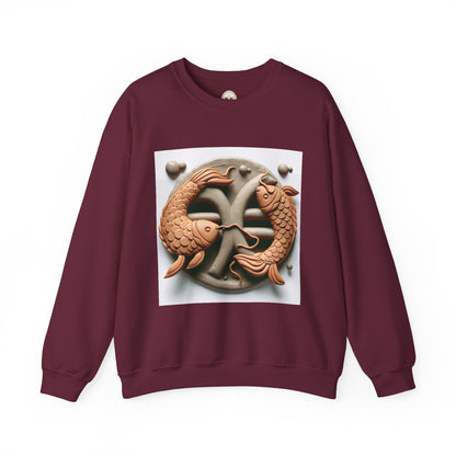 Unisex Heavy Blend™ Crewneck Sweatshirt,Two Fishes  Pisces Zodiac Design