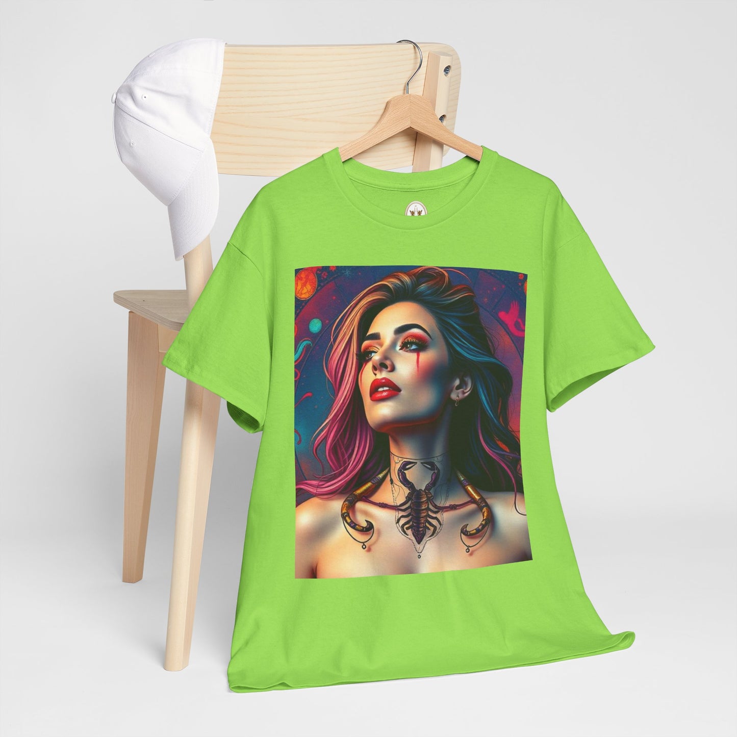 Unisex Heavy Cotton T-Shirt, Scorpio, Zodiac v1, Sexy Art
