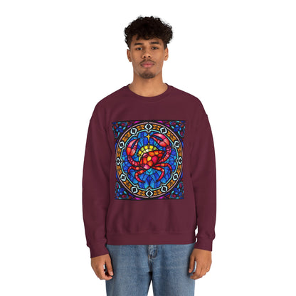 Unisex Heavy Blend™ Crewneck Sweatshirt, Glass 1, Cancer Zodiac Design