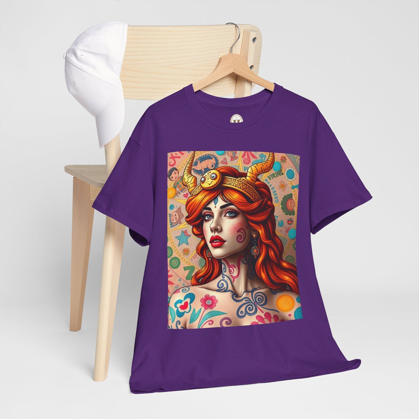 Unisex Heavy Cotton T-Shirt, Virgo, Zodiac v1, Sexy Art