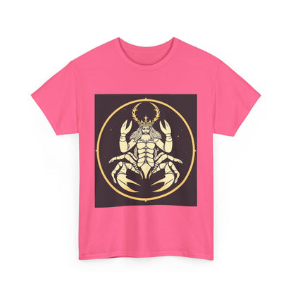 Unisex Heavy Cotton T-Shirt, Scorpio King, Print Art, Zodiac Design