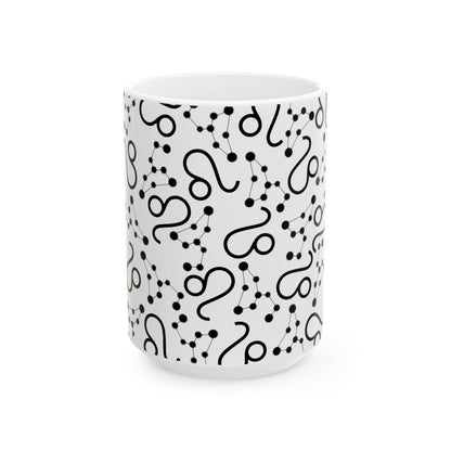 Ceramic Mug, (11oz, 15oz), Ceramic Coffee Mug, AOP, Leo Zodiac Design