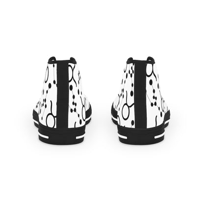 Men's High Top Sneakers, Breathable polyester canvas, Taurus Zodiac Design