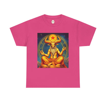 Unisex Heavy Cotton T-Shirt, Meditating Bull, Taurus Zodiac Design