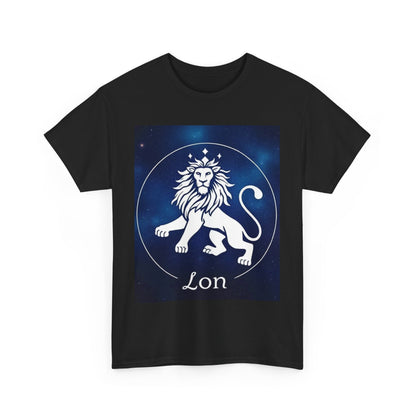 Unisex Heavy Cotton T-Shirt, Space Lion v1, Leo Zodiac Design
