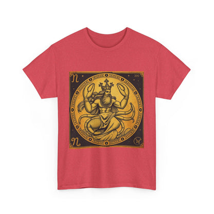 Unisex Heavy Cotton T-Shirt, Crab King, Cancer Zodiac Design