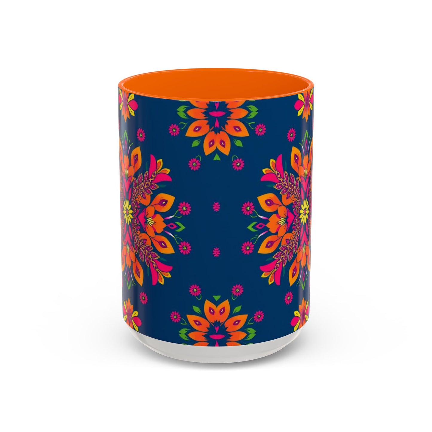 Accent Coffee Mug, Gemini, Zodiac v2, Flower Pattern, (11, 15oz)
