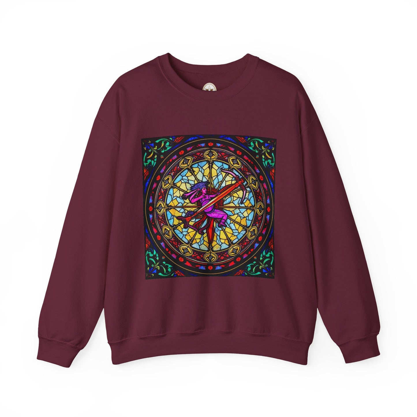 Unisex Heavy Blend™ Crewneck Sweatshirt, Glass 1, Sagittarius Zodiac Design
