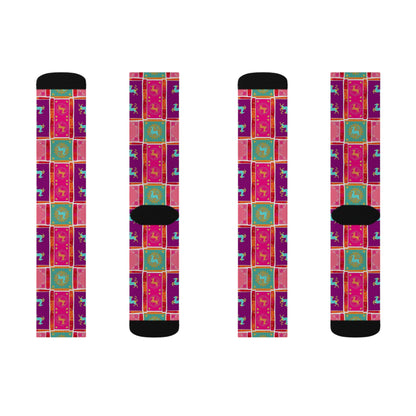 Sublimation Socks, Capricorn, Zodiac v2, Shapes Pattern