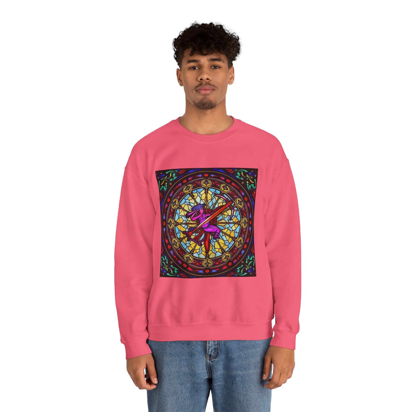 Unisex Heavy Blend™ Crewneck Sweatshirt, Glass 1, Sagittarius Zodiac Design