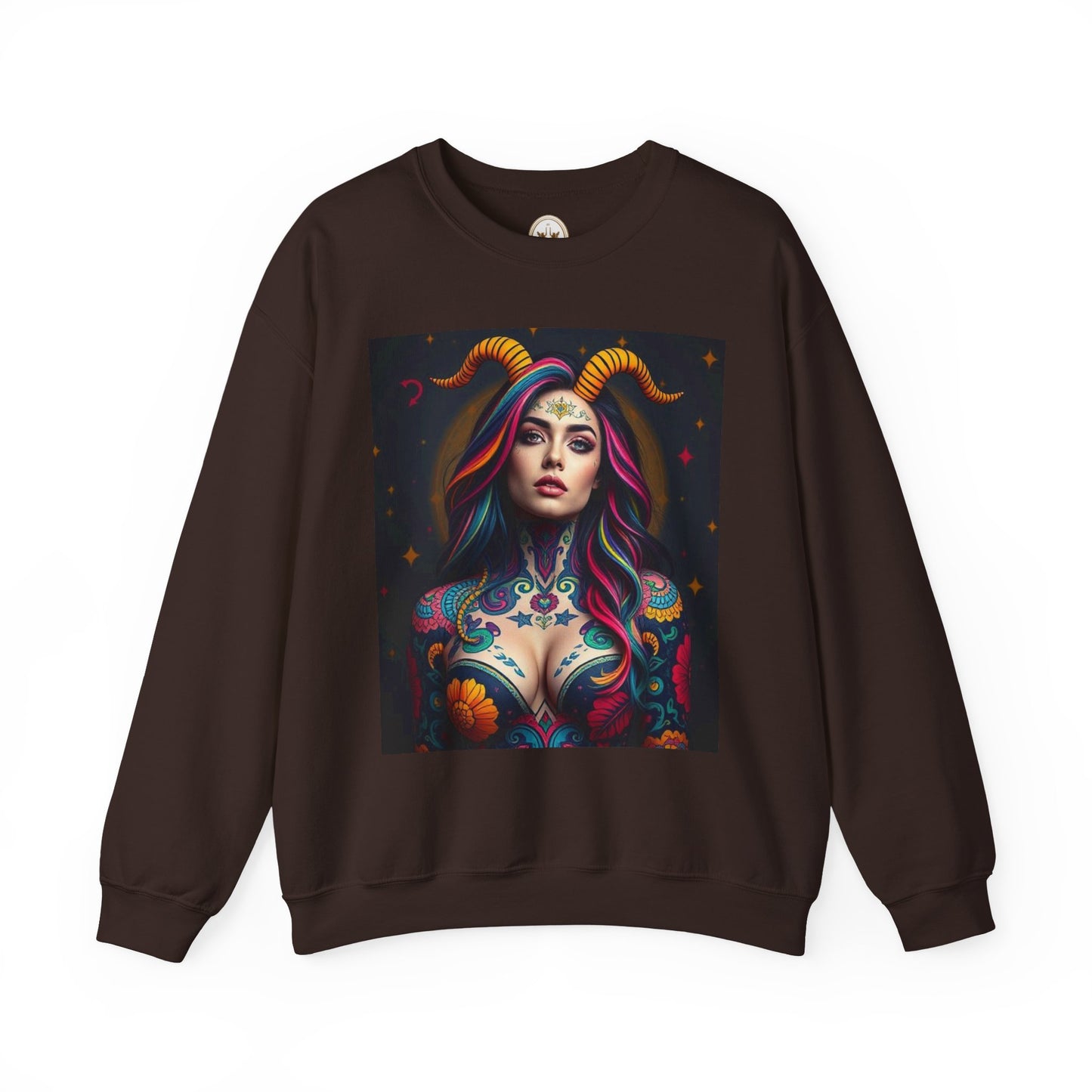 Unisex Heavy Blend™ Crewneck Sweatshirt, Capricorn, Zodiac v3, Sexy Pattern