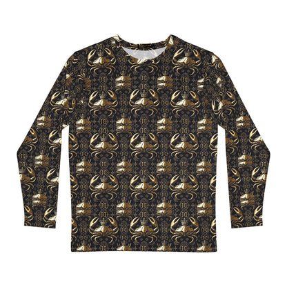 Men's Long Sleeve Shirt, (AOP), Cancer, Zodiac v2, Pattern