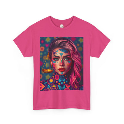 Unisex Heavy Cotton T-Shirt, Libra, Zodiac v2, Sexy Art