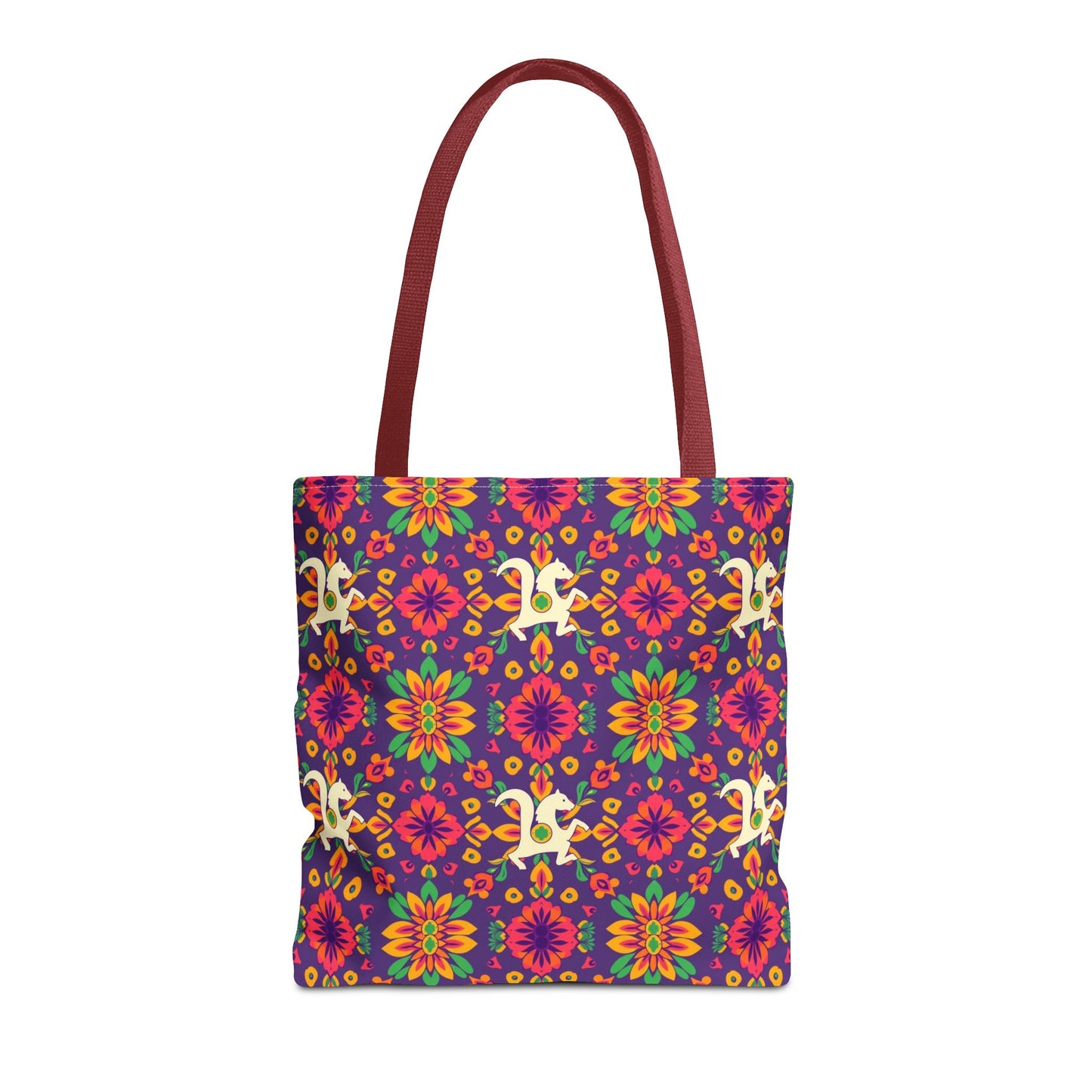 Tote Bag (AOP), Aquarius, Zodiac v2, Flower Pattern