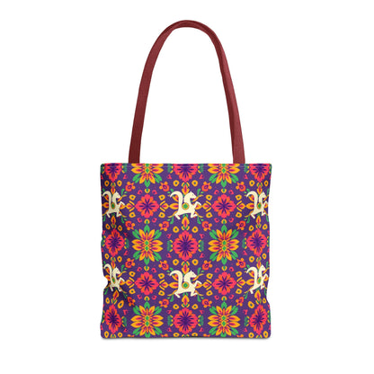 Tote Bag (AOP), Aquarius, Zodiac v2, Flower Pattern