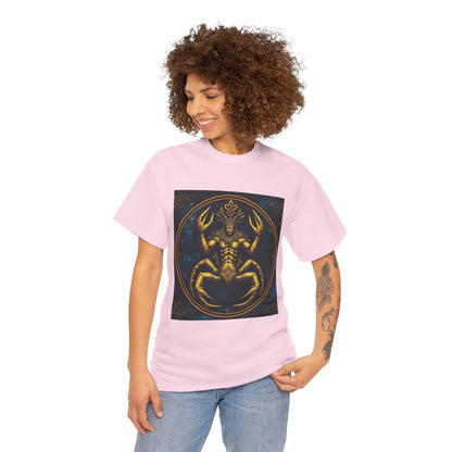 Unisex Heavy Cotton T-Shirt, Scorpion King 1v, Cancer Zodiac Design