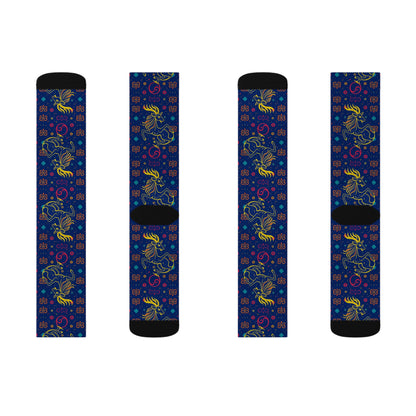 Sublimation Socks, Aquarius, Zodiac v2, Pattern