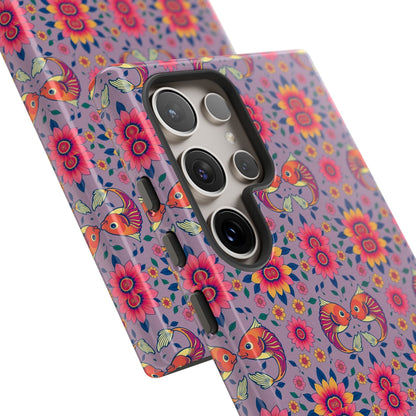 Tough Cases, Pisces, Zodiac v3, Flower Pattern