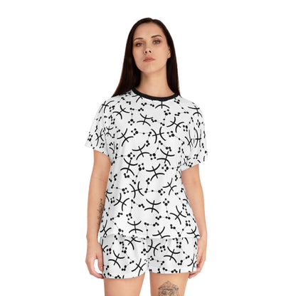 Women's Short Pajama Set Pisces Zodiac Sign (AOP)