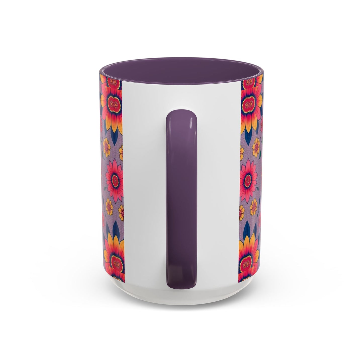 Accent Coffee Mug, Pisces, Zodiac v2, Flower Pattern, (11, 15oz)