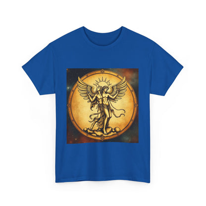 Unisex Heavy Cotton T-Shirt, Twin Angel v1, Gemini Zodiac Design